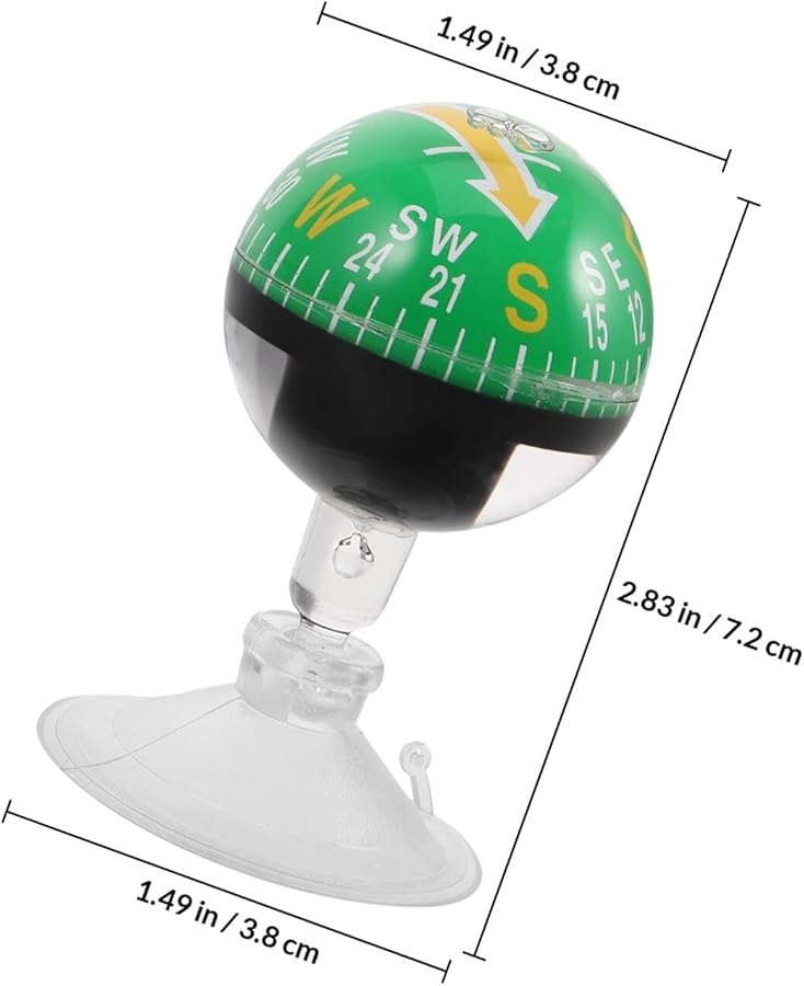 38mm Car Dashboard Compass Ball with Suction Cup for Automotive Boat Motorcycle Outdoor Navigation - Image 2